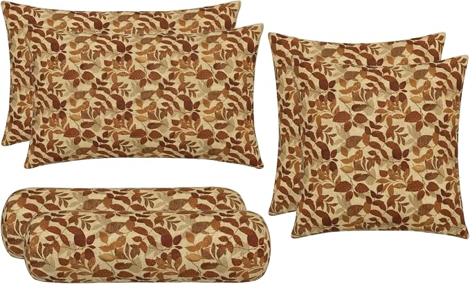 RSH DECOR: 6-Pack Pillow Set | Sunbrella Performance Fabric |Water & Fade-Resistant| 17" Square, 20"x12" Lumbar, 20"x6" Neck Roll | Outdoor Pillows for Patio Furniture | Made in USA (Gentry Sequoia)