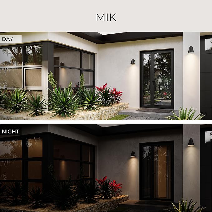 Progress Lighting Mik 18 Inch 1-Light Outdoor Wall Light, Modern Industrial Exterior Light, Matte Black Tapered Cone (18 in. H x 10 in. W x 12 in. Dia), P560409-31M