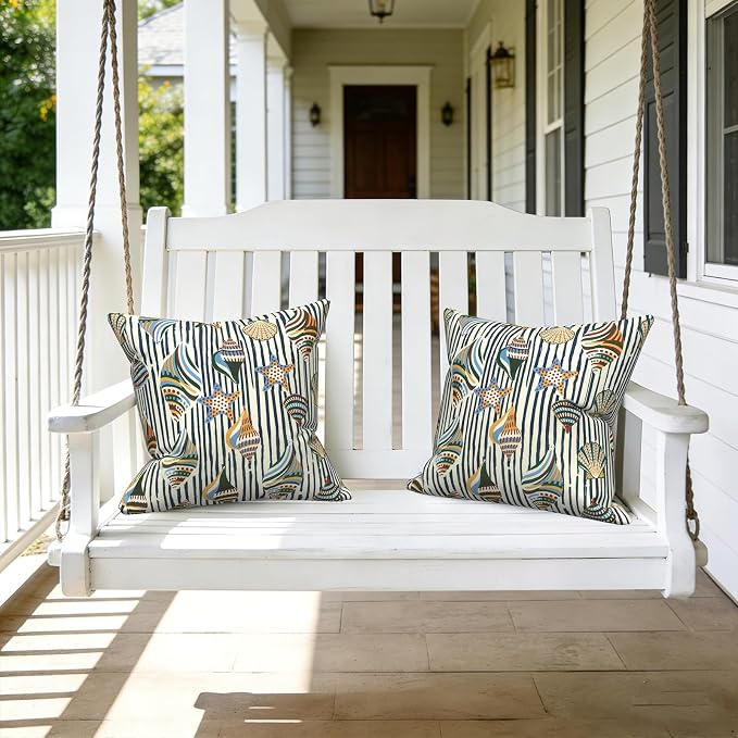 LVTXIII Outdoor Pillows 20x20 Inch, 2 Pack Large Decorative Square Throw Pillows with Inserts for Couch, Bed, Floor Seating, Patio Furniture, Cabana Shells