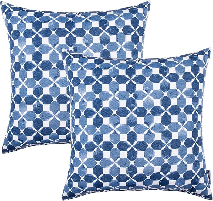Outdoor Pillows 18"x18" Waterproof Decorative Pillows with Inserts | Pack of 2 Waterproof Decorative Throw Pillows with Inserts, Square Pillows for Bed, Couch, Sofa and Patio Furniture