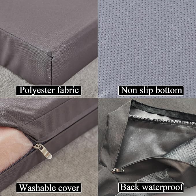 80 x 26 Inches Chaise Lounge Cushions Outdoor Replacement for Pool Side Waterpoof Patio Lounge Chair Cushions, Gray