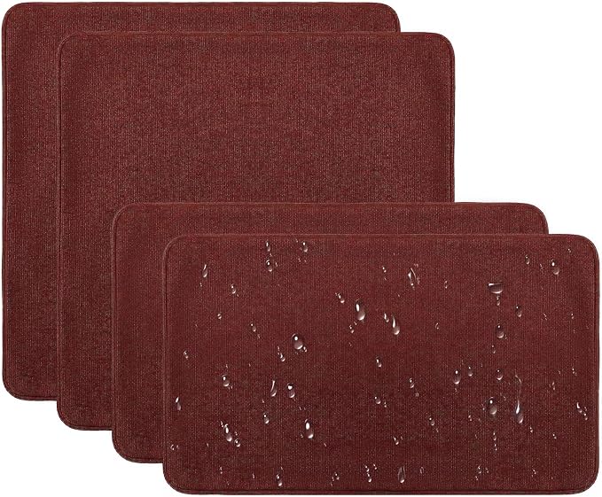 Unimatta Outdoor Sunbrella Decorative Throw Pillow Covers Only, Pack of 4, 17"x17" & 20"x12" Water Repellent Replacement Lumbar Pillow Case for Patio, Couch, Sofa and Patio Furniture, Spectrum Brick