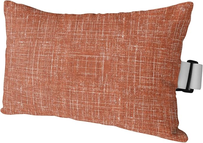 Outdoor Lumbar Pillow Set of 1, Burnt Orange Waterproof Beach Headrest Pillow with Inserts, Farmhouse Vintage Orange Solid Color Modern Recliner Throw Pillows for Patio Furniture, 11 x 16