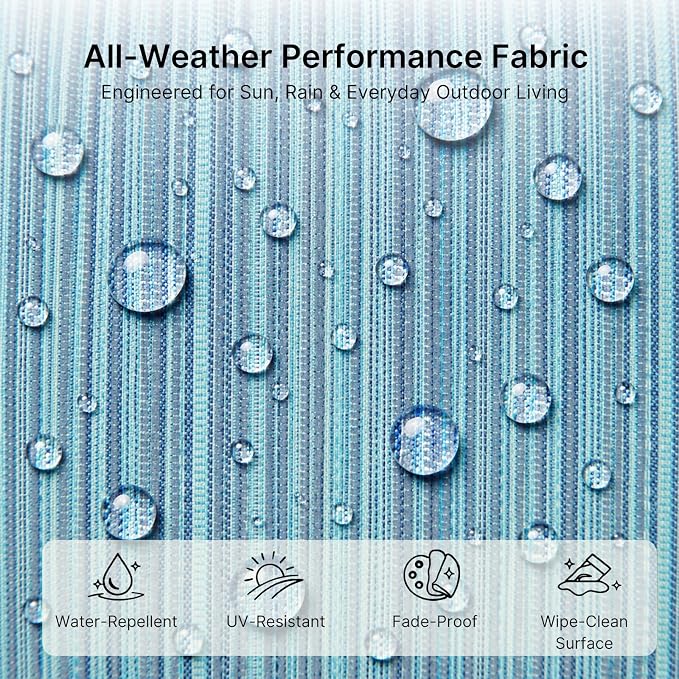 Outdoor Lumbar Pillow Set of 2 with Inserts, Outdoor Throw Pillow Water Resistant for Patio Furniture, 12x20 Inch Outdoor Pillows with Removable Zipper Cover