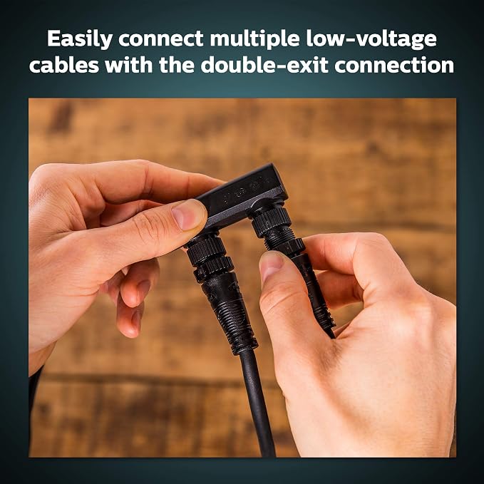 Philips Hue Outdoor 8-Foot Cable and T Connector - Connect Your Hue Outdoor Low Voltage Lights - 1 Pack - Requires Hue Bridge - Weatherproof
