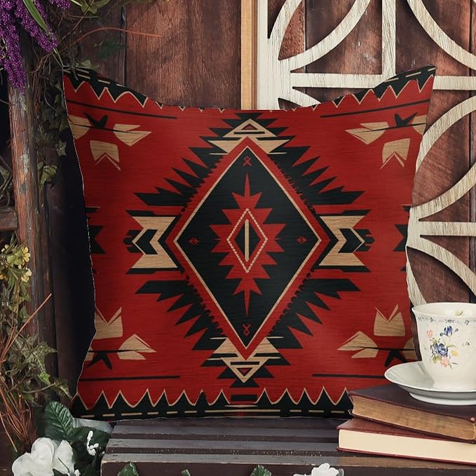 Cheyan Waterproof Farmhouse Throw Pillow Cover with Zipper Textile Pattern Pillow Cases Cushion Cover for Patio Outdoor Furniture Tent Garden Home Decorations 20x20in, Style, 28wbbfyutvmp
