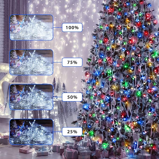 JMEXSUSS Christmas Lights, 600 LED 168FT Color Changing String Lights | White & Multicolor String Lights Indoor Outdoor Waterproof with Remote, 11 Modes, Timer, for Xmas Décor, Clear Wire