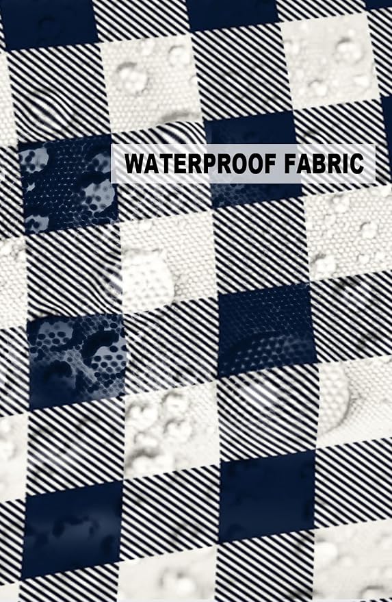 Outdoor Waterproof Throw Pillow Covers Set of 2 Buffalo Plaid Dark Blue Check Pillowcases 16x16 Inches Farmhouse Style Patio Decorative Pillows Cushion Case Patio Pillows for Couch Bed Chair Garden