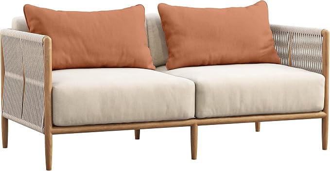 Indoor/Outdoor Polyester Fabric Lumbar Pillow Cover, All-Weather Waterproof Rectangular Cushion Case for Patio Furniture, 12 x 24 Set of 2 -Dusty Peach