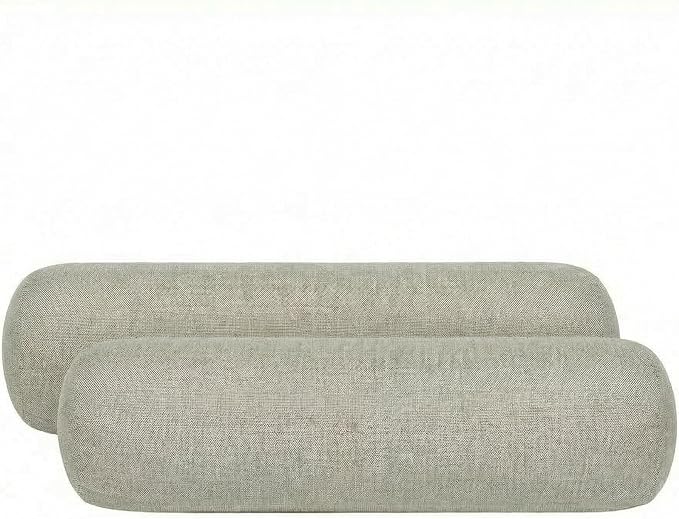RSH DECOR: Sunbrella Neck Roll Pillows Set of 2 | 20” x 6” | Outdoor Bolster for Patio, Deck, Porch, or Poolside Furniture | Water & Fade-Resistant | Made in USA (Spectrum Dove)