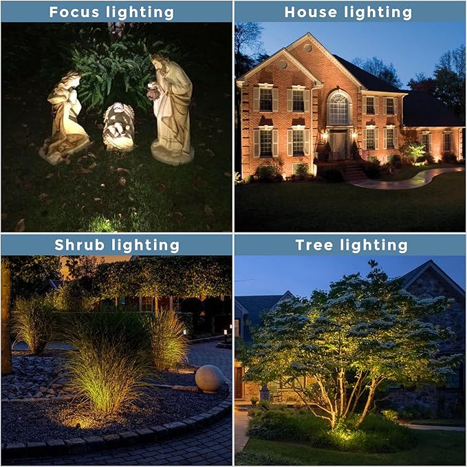 Gardencoin Solid Brass Outdoor Landscape Spotlights, 12V Heavy Duty Low Voltage LED Spot Light Waterproof for Garden and Yard Up Lighting, Bronze Accent Lighting Fixture, with 2700K MR16 Bulb 1 Pack