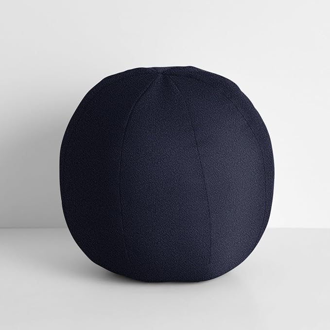 Sorra Home Boucke Outdoor Knife Edge Ball Single Pillow, 12 in W x 12 in H x 12 in D, Blue