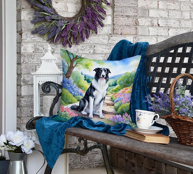 Caroline's Treasures Borzoi Spring Path Throw Pillow Machine Washable, Indoor Outdoor Decorative Pillow for Couch, Bed or Patio, 18Hx18W