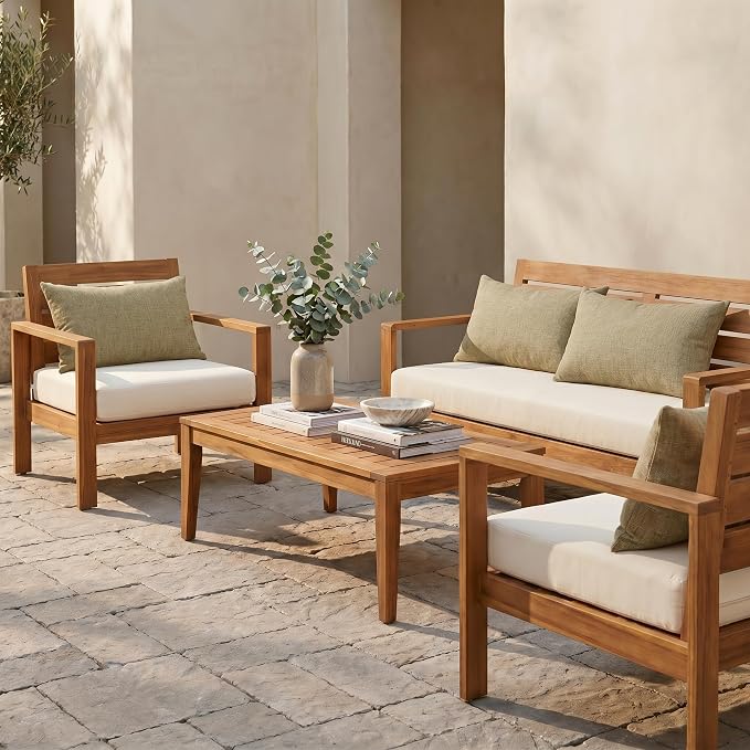 RSH DECOR: Sunbrella Jumbo Lumbar Pillows Set of 4 | 26" x 16" | Indoor Outdoor – Patio, Lounge, Adirondack | Water & Fade-Resistant | Down-Alternative Inserts | Made in USA (Cast Tinsel)