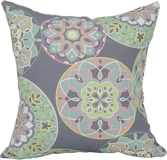 Blazing Needles Outdoor Geometric Throw Pillow, 17", Cera Sterling 2 Count