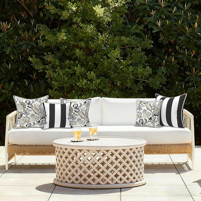 LVTXIII Outdoor Pillow Covers 20x20 Patio Waterproof Throw Pillow Cases Fade Resistant Accent Pillow Covers for Spring Summer Garden Decoration, Set of 2, Dailey Tan