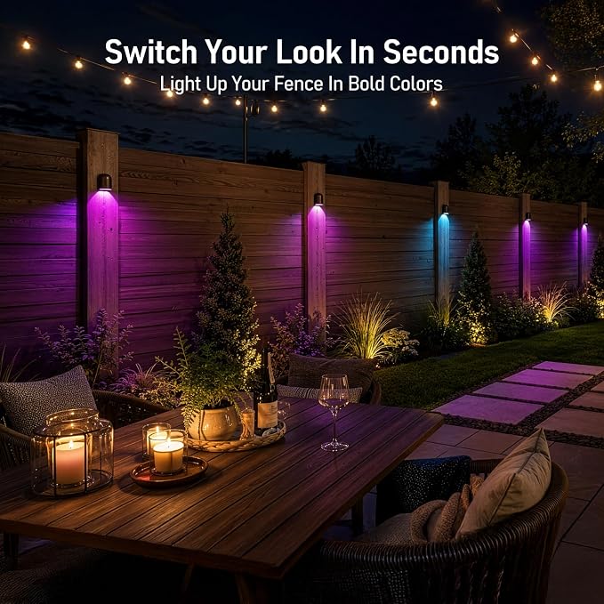 LEONLITE 12-Pack RGBCW Low Voltage LED Deck Lights, Color Changing | 5 Color Changing Modes, CRI90, 12-24V AC/DC, Anti Glare Step Railing Light, Fence Down Light, IP65, Oil Rubbed Bronze