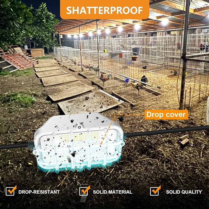 50ft LED Construction String Lights,Super Bright 150W 15000LM Waterproof IP67 Led String Work Lights, Construction Temporary Lights (Upgrad 50ft-5lights).