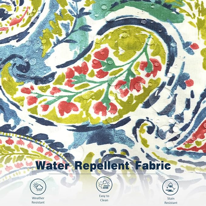12x20 Inch Outdoor Lumbar Pillow Covers Pack of 2, All Weather Cushion Pillow Cases, Pillowcase for Patio Couch Decoration, Paradise Paisley