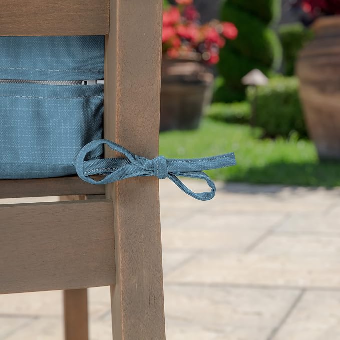Arden Outdoor Deep Seat Cushion Set, 2-Pack, 24x24, French Blue | Outdoor Sofa, Couch, Conversation Set, Weather-Proof, Rain-Proof, Fade Resistant for Chair, Mold and Mildew Resistant