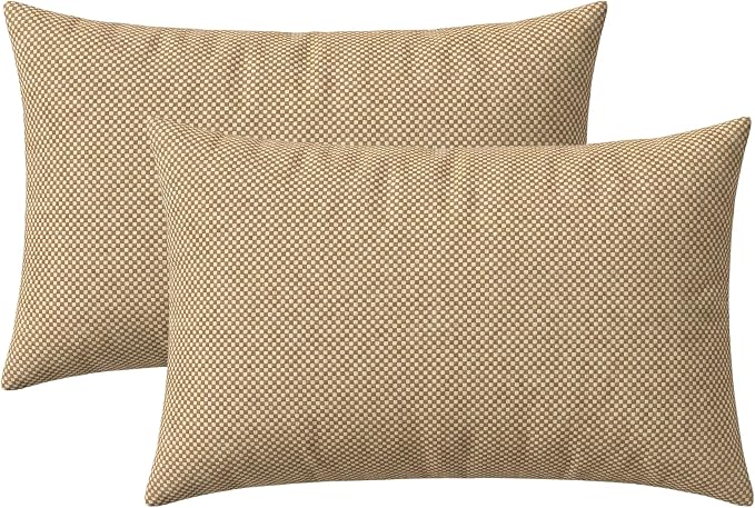 RSH DECOR: Jumbo Lumbar Pillows Set of 2 | 26" x 16" | Water and Fade-Resistant Performance Fabric | Outdoor Pillow Covers with Down-Alternative Inserts | Made in USA (Trixie Wicker)