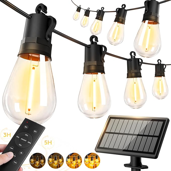 65ft-Solar-Powered-Lights-Outdoor-Waterproof-String Lights-Outside-Patio-Yard-Garden-Fence-Backyard-Deck-Porch-Balcony-Patios-Camping-Battery-Operated-LED-Fairy-Strip-Lighting-Hanging-Edison-Bulbs-S14