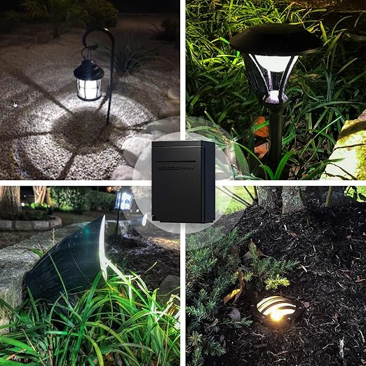 Low Voltage Transformer 120W Outdoor Lighting Transformer for Landscape Lights with Photo Eye Sensor and Timer 120V AC to 12V AC 9920-9120-01