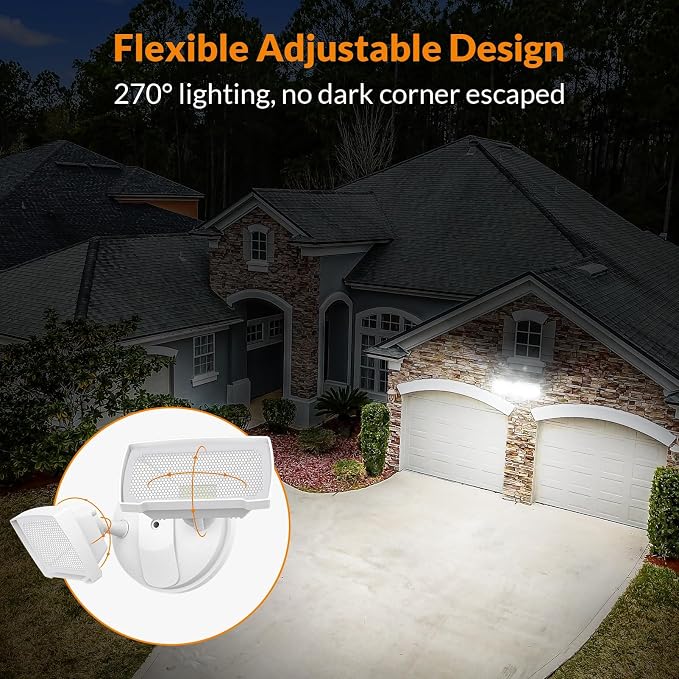 LEPOWER 2 Pack 28W 3000LM ‌LED Switch Controlled Security Light‌s ‌Outdoor‌ | LED Exterior Flood Lights Outdoor with 2 Heads, 5500K Daylight, IP65 Waterproof, Wet Location for Porch, Garden, Yard, Garage
