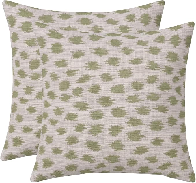 RSH DECOR: Sunbrella Square Throw Pillows Set of 2 | 20" x 20" | Water and Fade-Resistant Performance Fabric | Outdoor Pillow Covers with Down-Alternative Inserts | Made in USA (Agra Cactus)