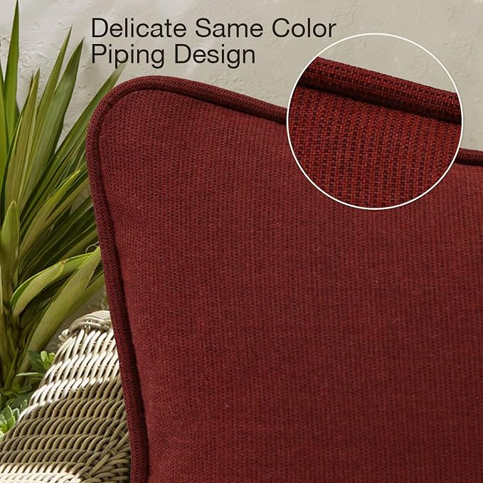 Unimatta Sunbrella Decorative Outdoor Water Repellent Throw Pillows with Inserts, Set of 4, 18" x18" Pillows for Patio, Backyard, Bed, Couch, and Patio Furniture, Spectrum Brick