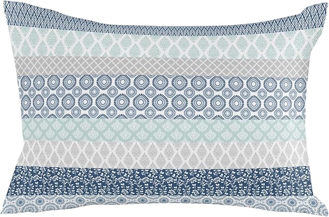 Outdoor Waterproof Throw Pillow Covers Set of 2 Blue Boho Stripe Tribal Vingtage Lumbar Pillowcases 20x12 Inches Bohemian Style Decorative Pillows Cushion Case Patio Pillows for Couch Bed Garden