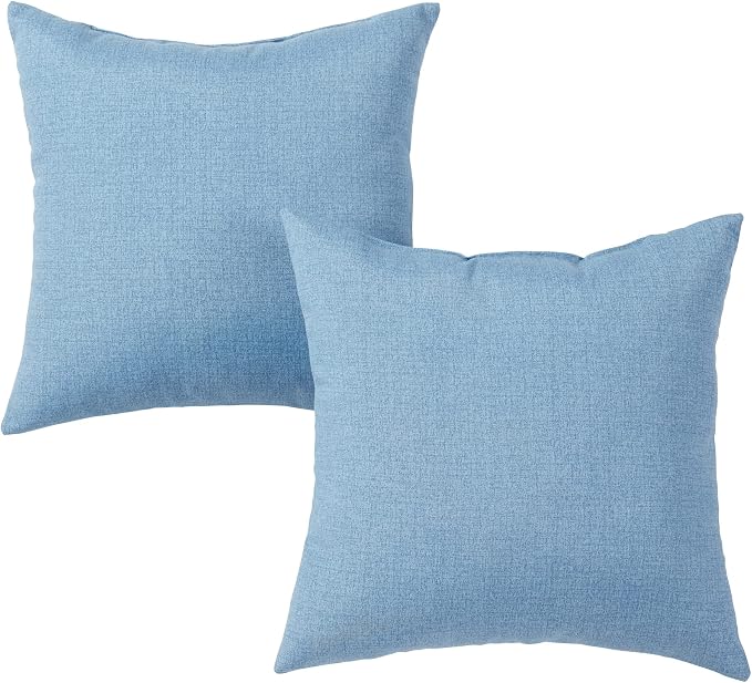 South Pine Porch Outdoor 17-inch Square Accent Pillow (Set of 2), Denim