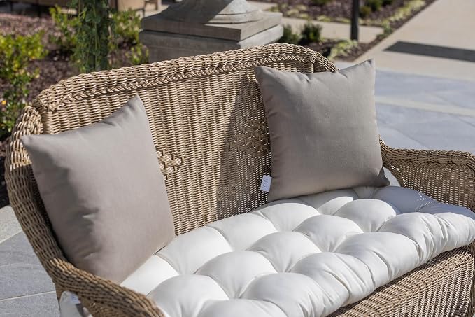 RSH DECOR: Sunbrella Square Throw Pillows Set of 4 | 24" x 24" | Water and Fade-Resistant Performance Fabric | Outdoor Pillow Covers with Down-Alternative Inserts | Canvas Charcoal - Made in USA