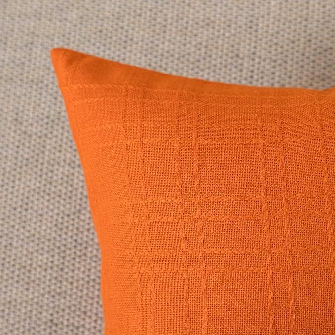 Kevin Textile Outdoor Waterproof 14”x36” Pillow Cover 1 Pack, Orange | Water Resistant, Soft Faux Linen-cotton Yarn-dyed Woven Texture Throw Pillow Covers for Tent Patio Garden Couch Sofa