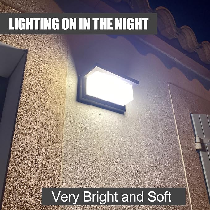 5000K Daylight White Exterior Wall Light, 2Packs Modern LED Exterior Light Fixture Wall Mount Ip65 Waterproof, Wall Porch Light for Garage Walkway Hallway Backyard Garden(2packs)