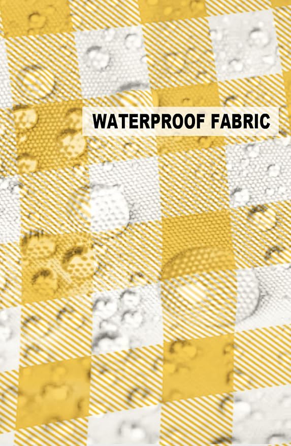 Outdoor Waterproof Throw Pillow Covers Set of 2 Yellow Buffalo Check Plaid Pillowcases 18x18 Inches Farmhouse Style Patio Decorative Pillows Cushion Case Patio Pillows for Couch Bed Chair Garden