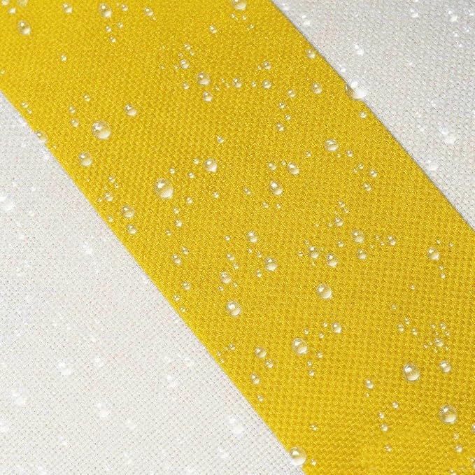 TAOSON Yellow White Striped Outdoor Throw Pillow Covers 18x18 Inch,Set of 4 | White Striped Waterproof Decorative Cushion Cases for Patio, Garden, Balcony & Couch