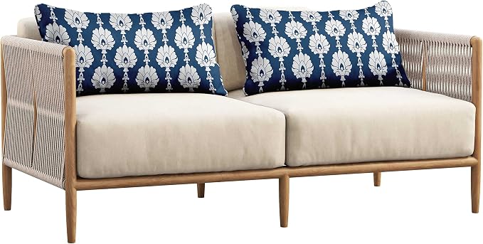 Indoor/Outdoor Polyester Fabric Lumbar Pillow Cover, All-Weather Waterproof Rectangular Cushion Case for Patio Furniture, 12 x 20 Set of 2 - Florals-31