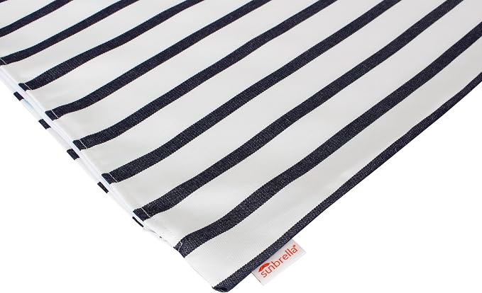Outdoor/Indoor Sunbrella Throw Pillow Cover Only Square Set of 2 Pieces 18 inch x 18 inch Lido Indigo Stripe - Insert Not Included, Indigo/White