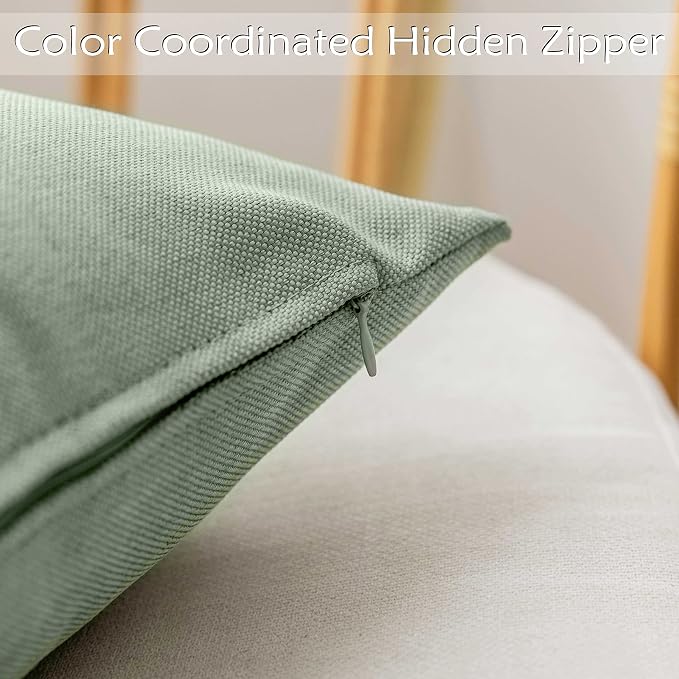 Home Brilliant Outdoor Pillows Covers 16 x 16 Waterproof Sage Green Pillow Covers for Patio Garden Bedroom Backyard Decor, 16x16 inch, Sage Green