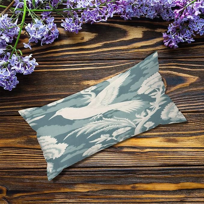 Set of 2 Blue Turquoise and White Birds Plant Pillow Covers 12x24in Farmhouse Canvas Cushion Covers Outdoor for Couch Chair Home Decor for Family Friends