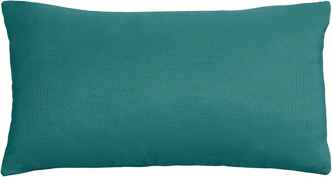 Cushion Source Lumbar Pillow, 20" x 12" Indoor/Outdoor Durable Pillow, Multiple Sunbrella Fabric Options Available, Sunbrella Peacock