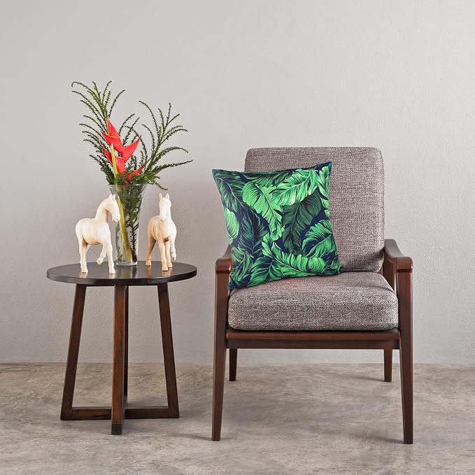 EAGLE PEAK Set of 4 Throw Pillow Covers, Modern Decorative Square Toss Pillow Cushion Case 17 x 17 inch for Home Patio Garden Sofa Chair Couch Furniture (Tropical Green)