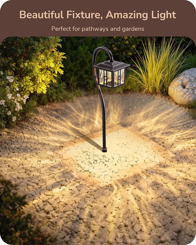 EDISHINE LED Wired Path Lights, Low Voltage Landscape Lighting 12 Pack | 3W 185LM, 50,000H, Die-Cast Aluminum, Waterproof for Walkway, Driveway, Garden, Path, Yard, Oil-Rubbed Bronze