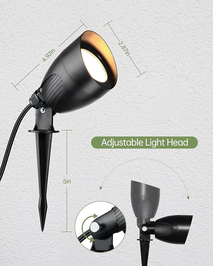 LITFIT Low Voltage Landscape Spotlights,12v Waterproof Outdoor Light,4Pack | Wired Flag Light with Connectors,5.5W 500LM Warm White 2700K LED Landscape Spotlights,Accent Lighting for Yard Tree Garden