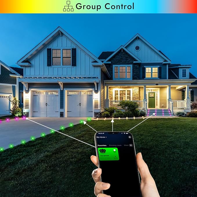 LED Deck Lights Kit, 50pcs Φ1.22 WiFi Smart Phone Control Low Voltage Recessed RGBW Deck Lighting Waterproof Outdoor Yard Path Stair Decor, Black