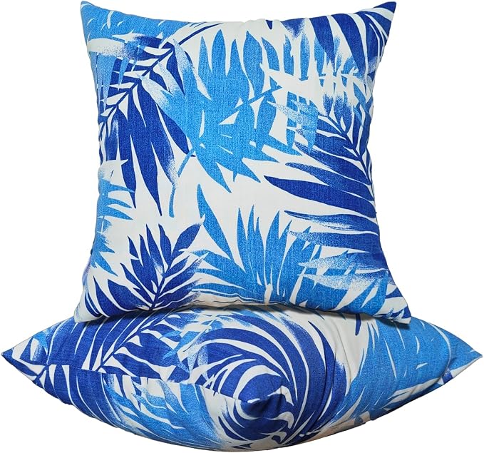 Outdoor Throw Pillows - Decorative Pillows with Insert Included Set of 2 Outdoor Pillows for Patio Furniture 18x18 Inch