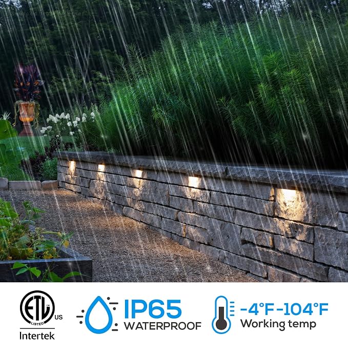 LEONLITE 4-Pack 5CCT 4 Inch LED Hardscape Lighting, 2200K-5000K | LED Landscape Lighting, 12-24V AC/DC Paver Light Low Voltage Retaining Wall Lights, 2W Outdoor Step Lights, ETL