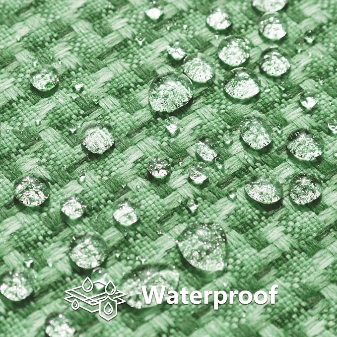 Kevin Textile Outdoor Waterproof 20"x20" Pillow Covers 2 Pack, Sage Green | Water Resistant Weaving Faux Linen Texture Throw Pillow Covers, Outside Decorative Pillowcases for Garden Patio Balcony Couch