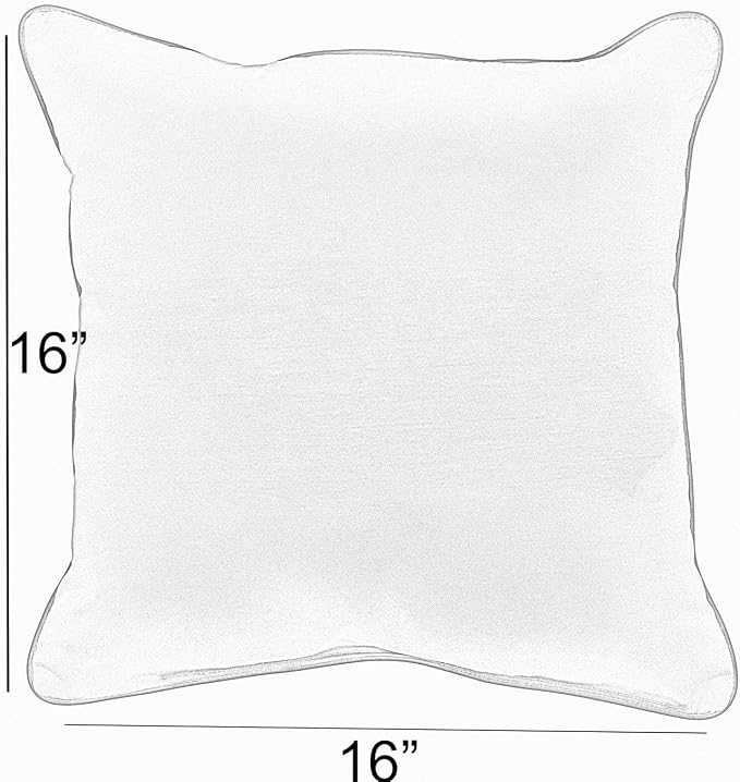 Sorra Home x Sunbrella - Indoor Outdoor Square Pillows, Set of 2, 16 x 16, Silver Grey & Canvas Navy Blue